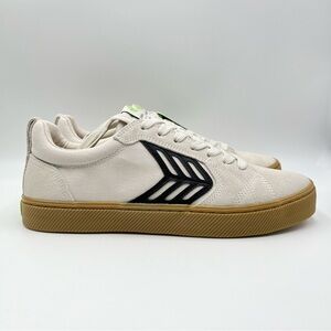 Cariuma Size 12 Catiba Pro Skate Gum Vintage‎ White Suede Black Sneakers Shoes